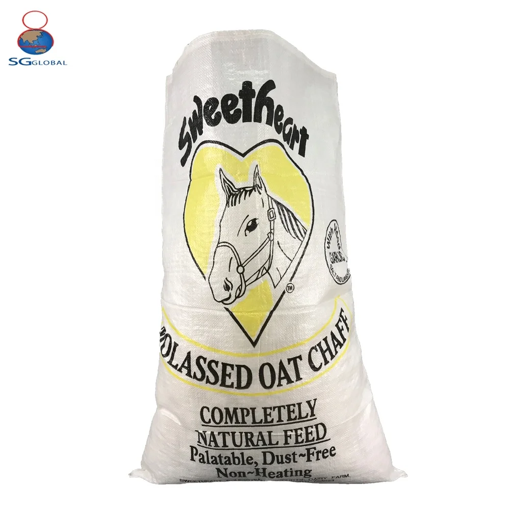 ODM прочный BOPP логотип по индивидуальному заказу 20 кг мешок для корма для лошадей 50 кг 100 кг корма для животных и свиней полипропиленовый мешок