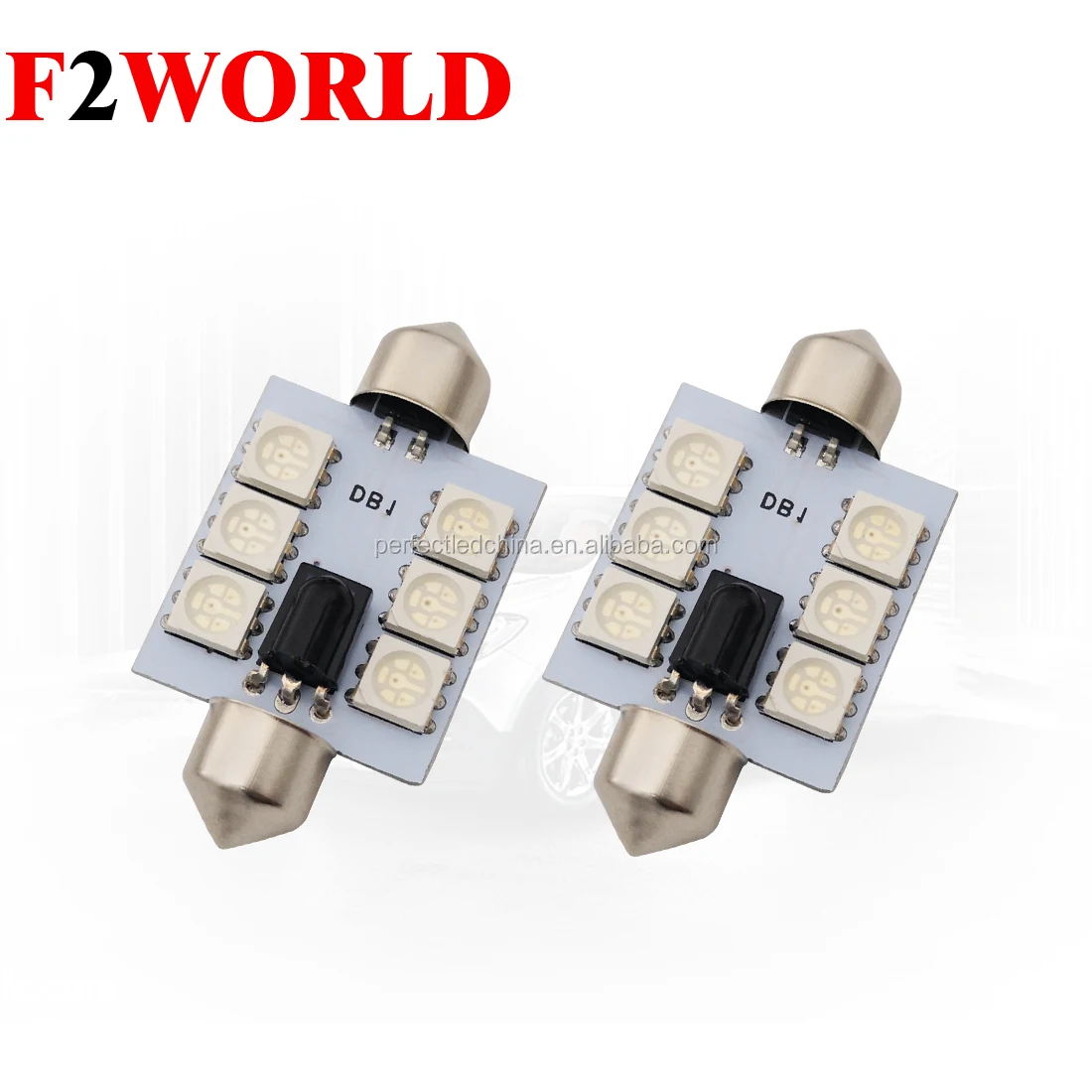 T10 RGB LED 6 SMD 5050 Chip Car Light Multi Colors Changing LED Parking Lamp Colorful Auto Interior Light with Remote Control