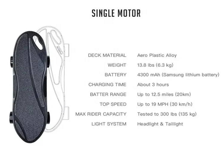 
CE Approval Carbon Fiber Wrapped 900 W KingKong Electric Skateboard 