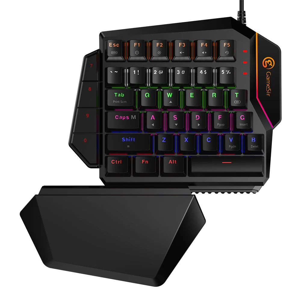 GameSir GK100 One-handed Mechanical Gaming Keyboard, LED Backlit USB Wire Game Keypad for PUBG for FORTNIT
