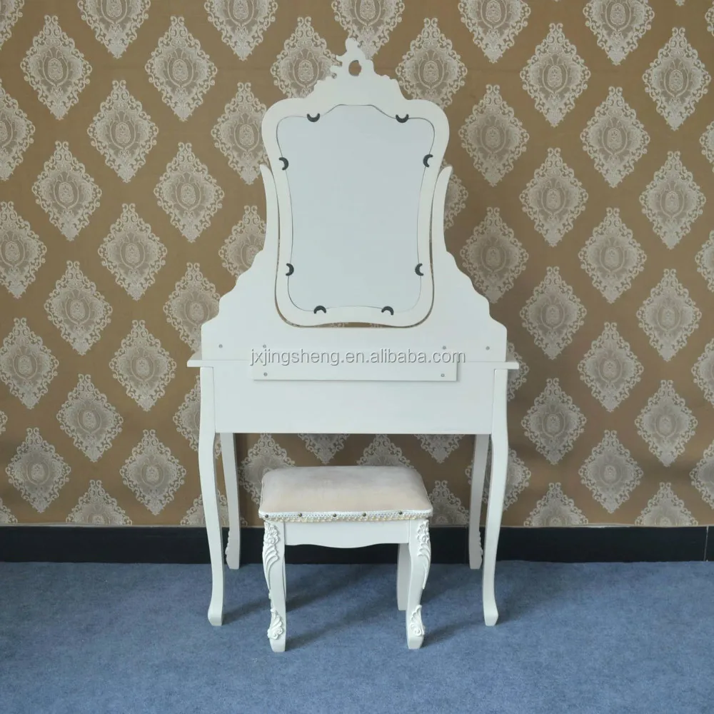 Antique Reproduction French Chic Style Dressing Makeup Vanity Table for Bedroom