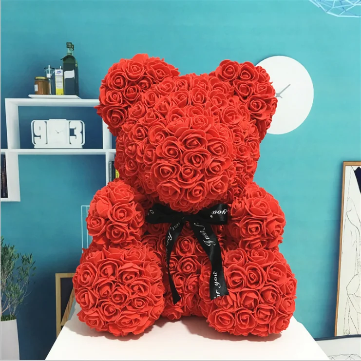 
Artificial Flowers Rose Teddy Bear for Mothers day gifts rose rabbit 