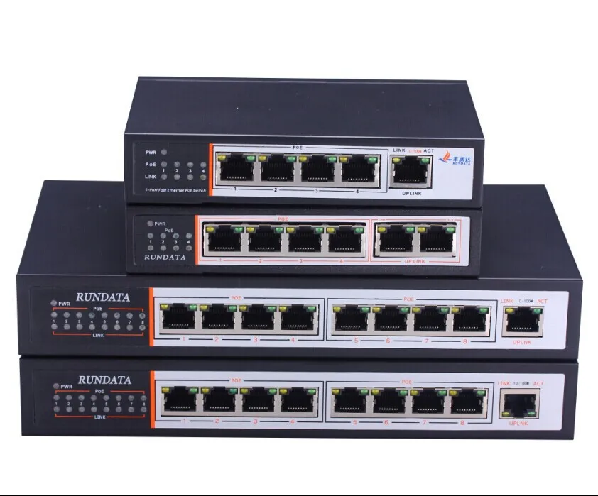 Сертификат CE/FCC/RoHs, 5 портов с 4 портами PoE, IEEE802.3af/at, стандартный гигабитный коммутатор PoE