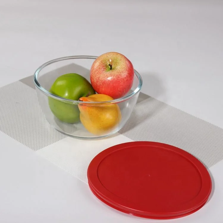 Cheap 4PCS Glass Bowl Set With Plastic Lids,Glass Salad Bowl For Wholesale