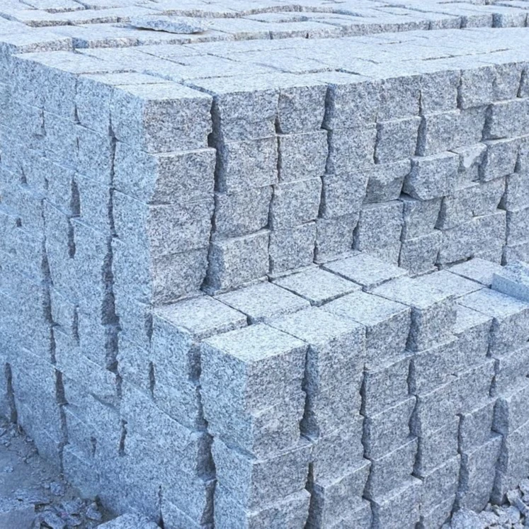 20x20 outdoor natural stone g684 black granite cobblestone paver