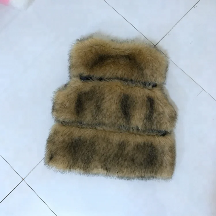 Luxury women raccoon fur vest fox fur coat