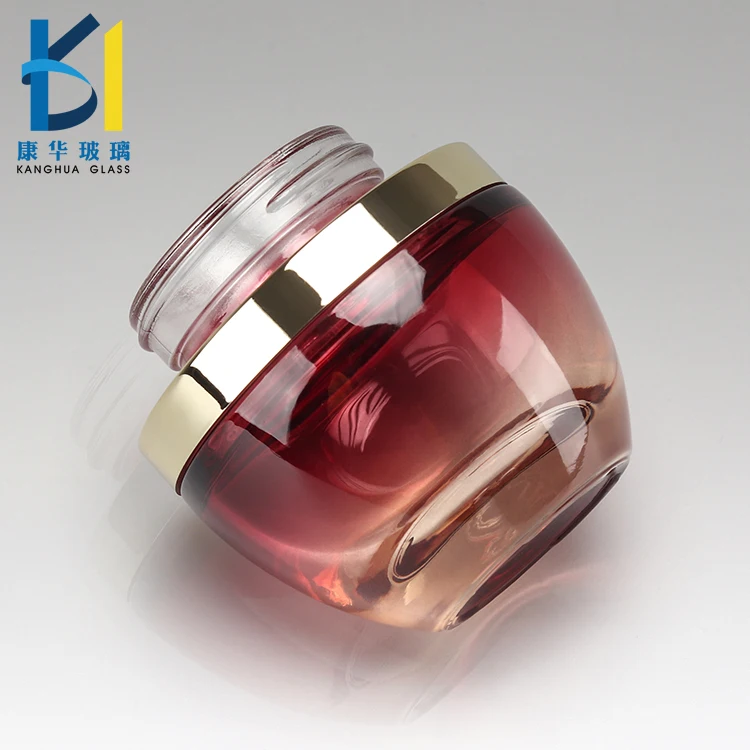 Luxury Cosmetic Packaging 30ml Glass Jar Gradient Color Glass Eye Cream Jar 20ml 50ml