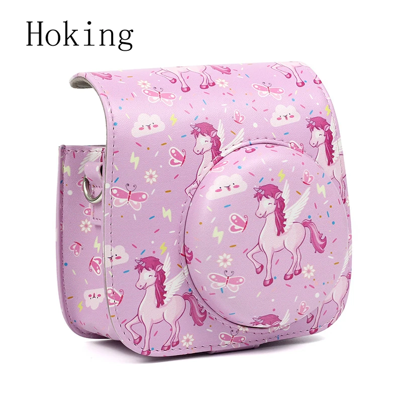 Superior Quality Pink Pony Leather Camera Body Cover For instax mini 8
