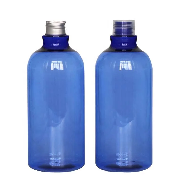 Korean style blue 500ml PET plastic avoid light bottles / shampoo bottles