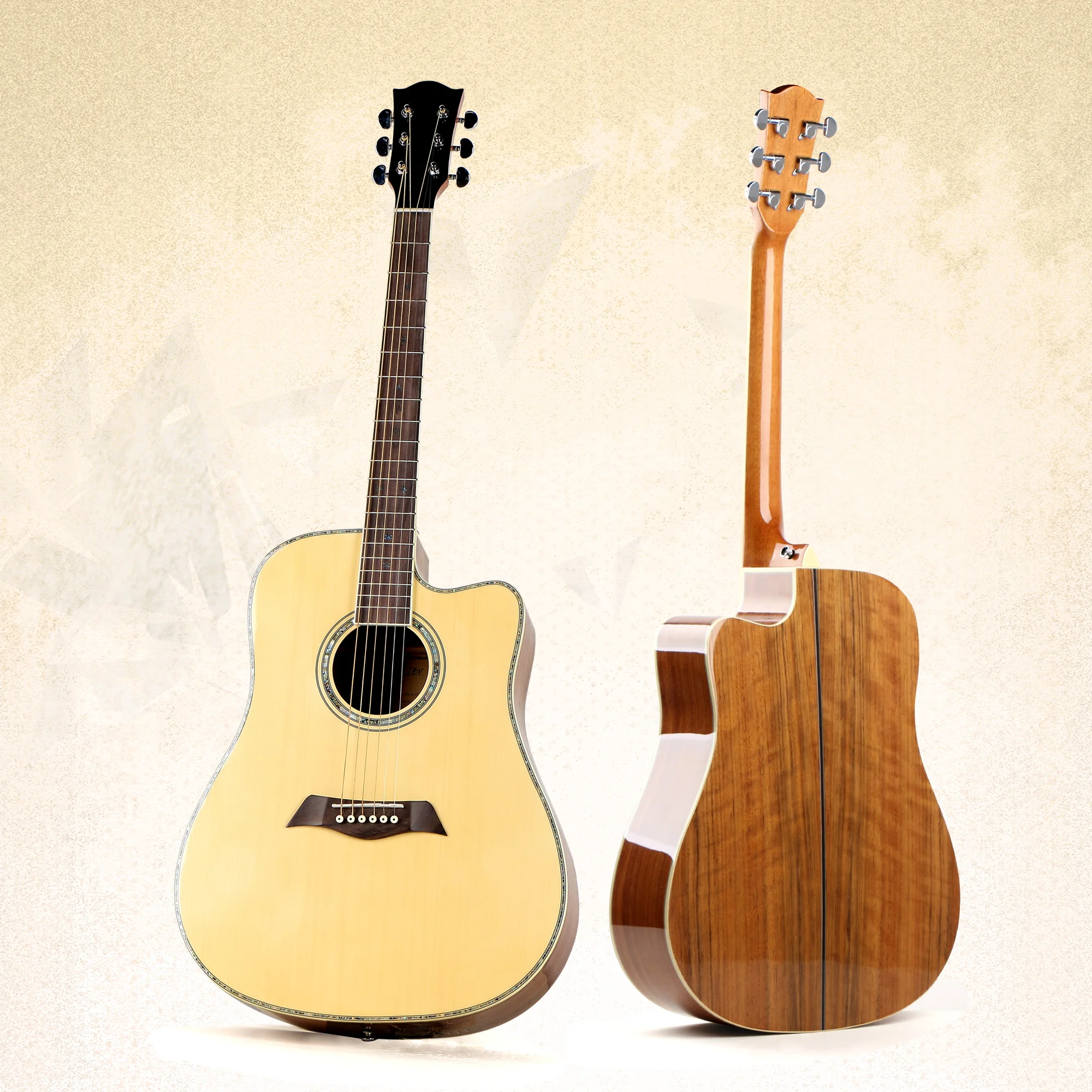 Nature Wooden Handmade OEM Accepted Acoustic Guitar for Sale