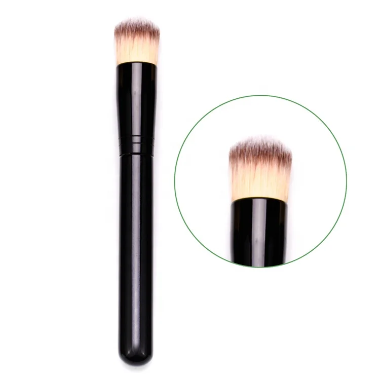 Wholesale Synthetic Single Kabuki Brush Angle Flat Top Liquid Oval Foundation Buffing Brush Private Label Foundation Brush