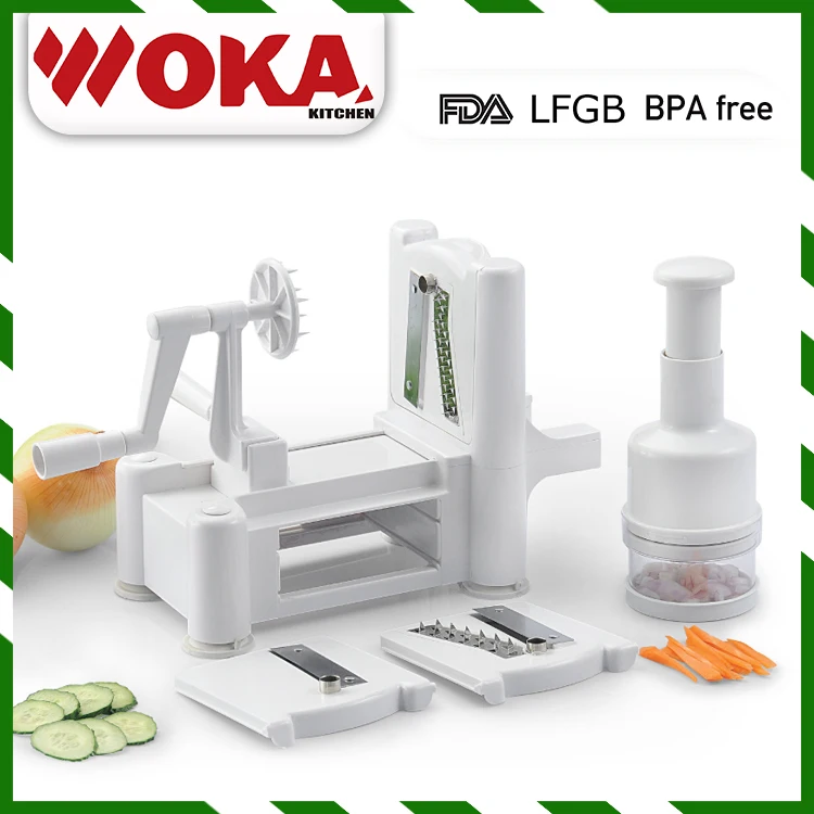 Multifunctional chinese hand operated manual spiral vegetable cutter for home use