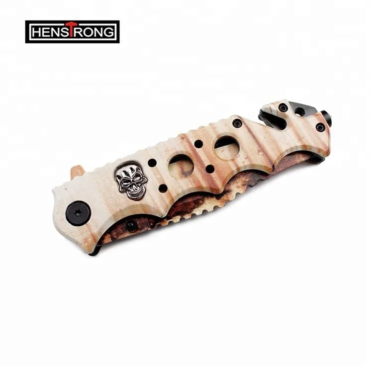Camouflage Coated All Parts Stainless Steel Unique design Outdoor Surviving floding knife