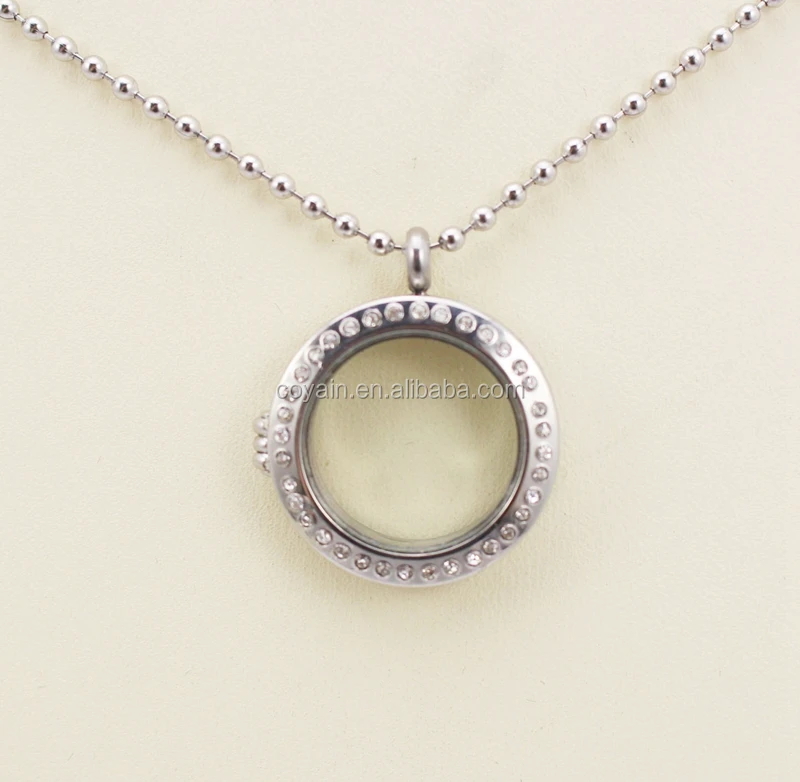 fashion Trendy Christmas gift silver locket photo pendant with crystal for women