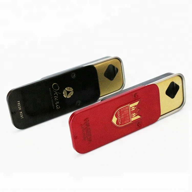 China factory hot selling small rectangular sliding tin box with sliding cover