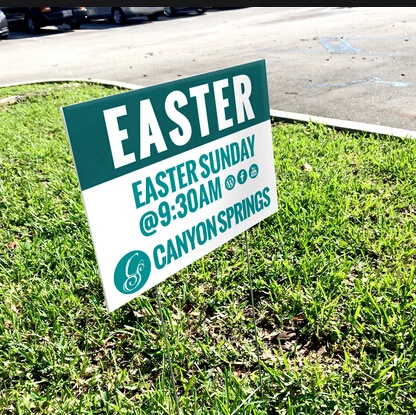 Custom corrugated plastic business lawn campaign yard signs