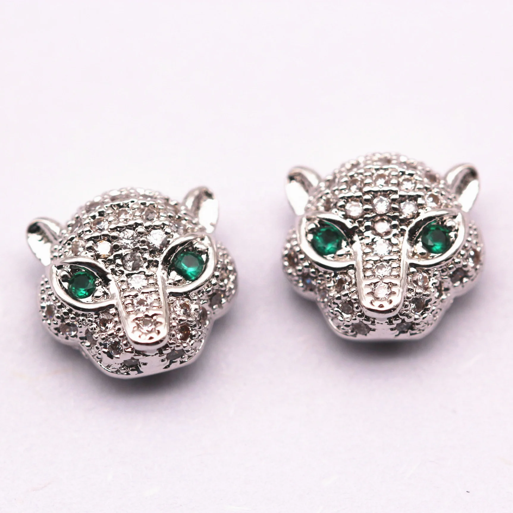 Silver Plated Mirco Pave Clear Zircon Pendant Custom Stamped Metal Charms