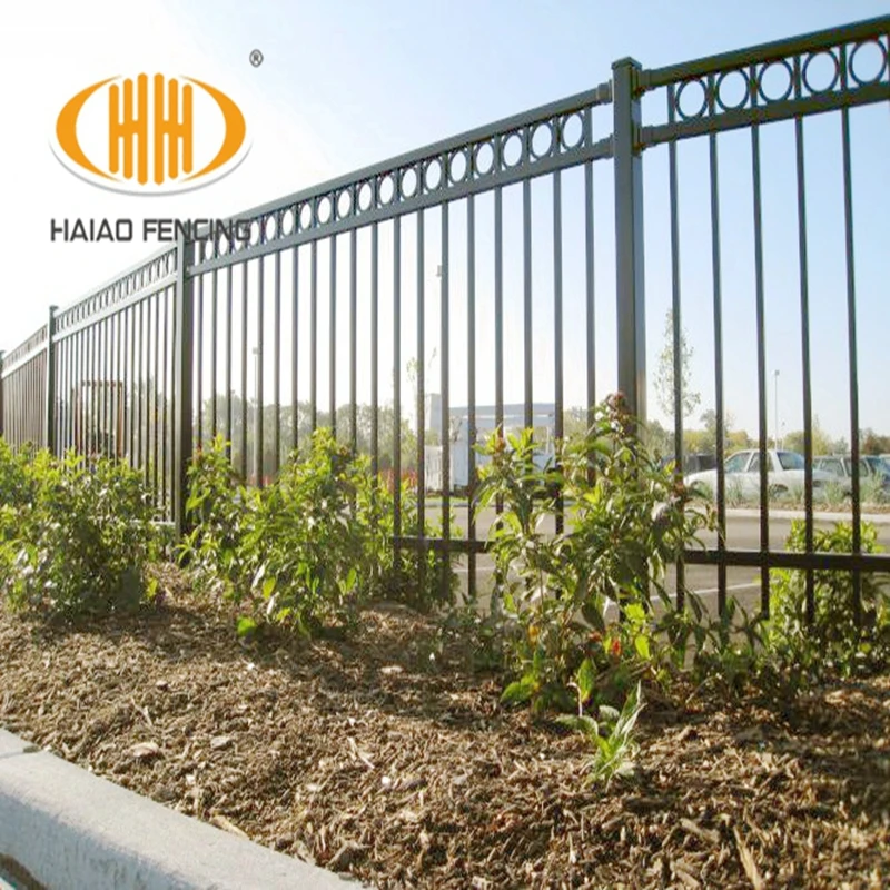 decorative metal fence panels with post and clamps