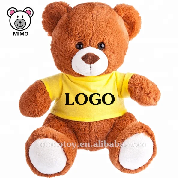 Personalized Custom LOGO Plush Soft Teddy Bear Toys With T shirts Wholesale Kids Cartoon Stuffed Animal Plush Black Teddy Bear