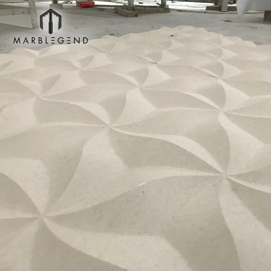 
Wholesale 3D wall decor beige limestone wall tile 