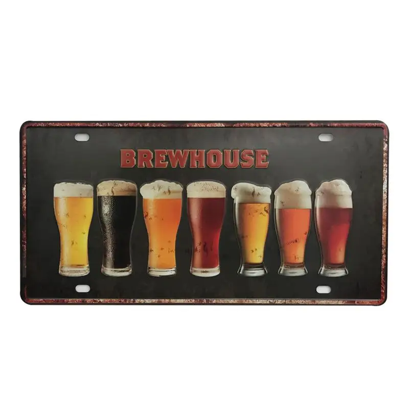 Wholesale Custom Logo 30.5cm*15.5cm Embossed License Plate Printed Vintage Logo Car Decorative Plate Decorative License Plate