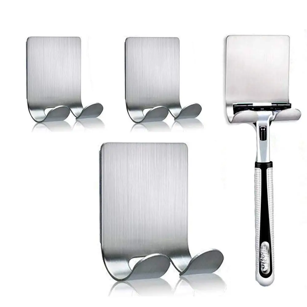 
HONVEY Trade Assurance 304 Stainless Steel Shaver Holder Adhesive Wall Towel Robe Hook 