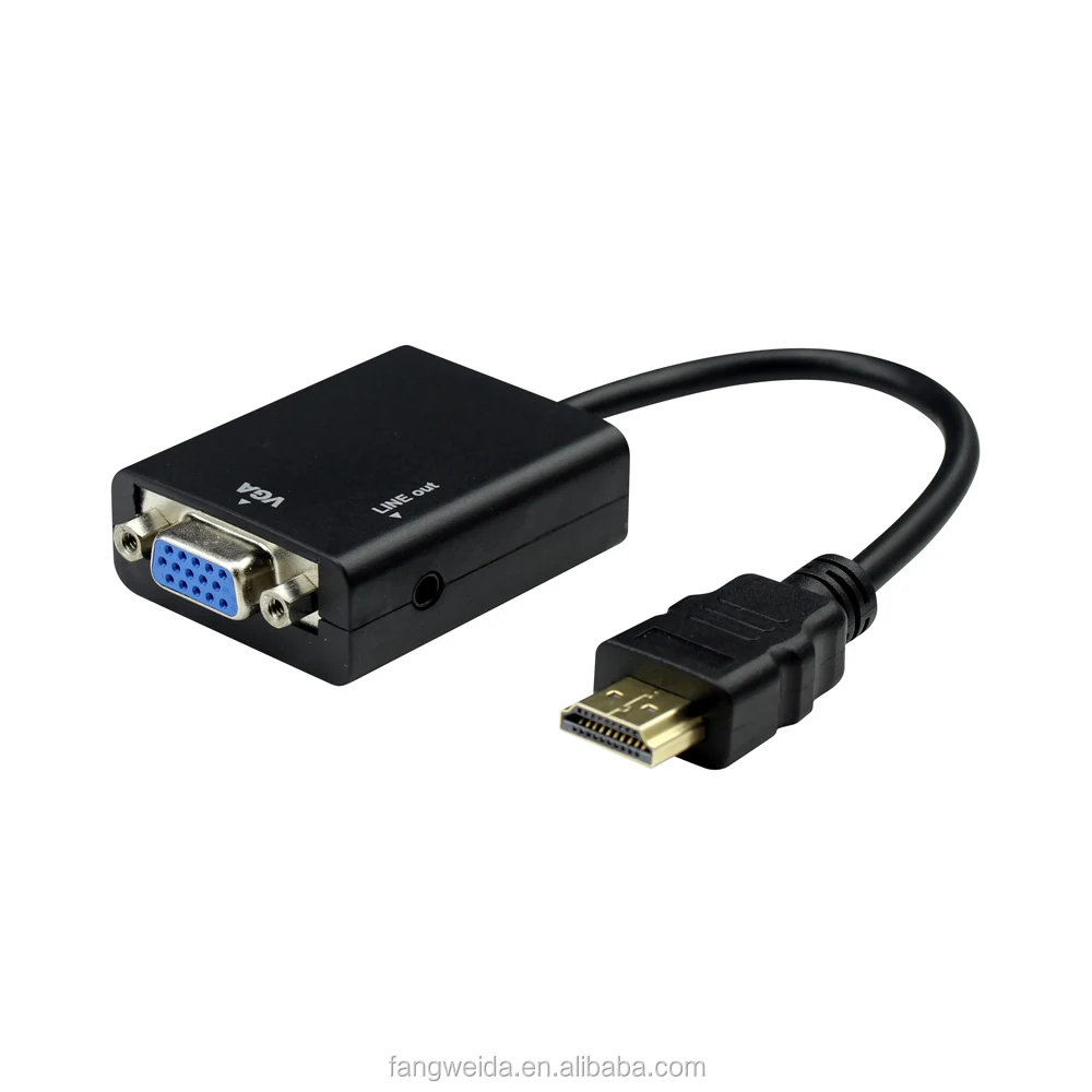 Завод OEM hd переходной кабель hdmi для vga адаптер с аудио для планшетных пк/цифровой камеры