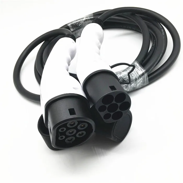 
iec 62196 mode 3 female male charging connector/type 2 evse charger cable three phase/32a ev charging cable female to male plug 