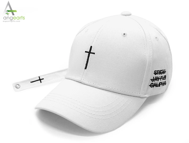 New Fashion Women Men Cross Belt Baseball Cap Black Embroidery Letter Snapback Hat Casquette Casual Cotton Cross Peaked Cap Bone