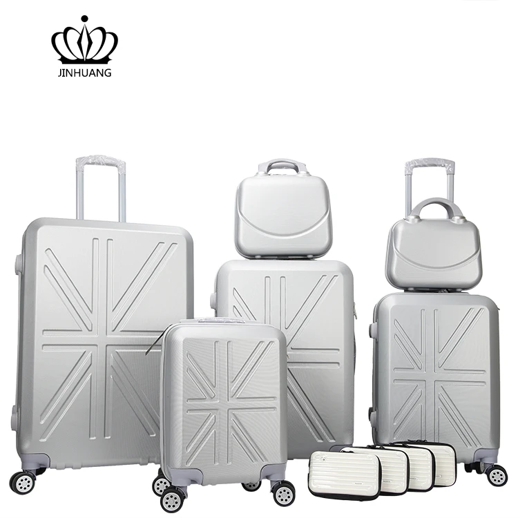 
Carry on trolley luggage 6 piece abs suitcase sets travel case 