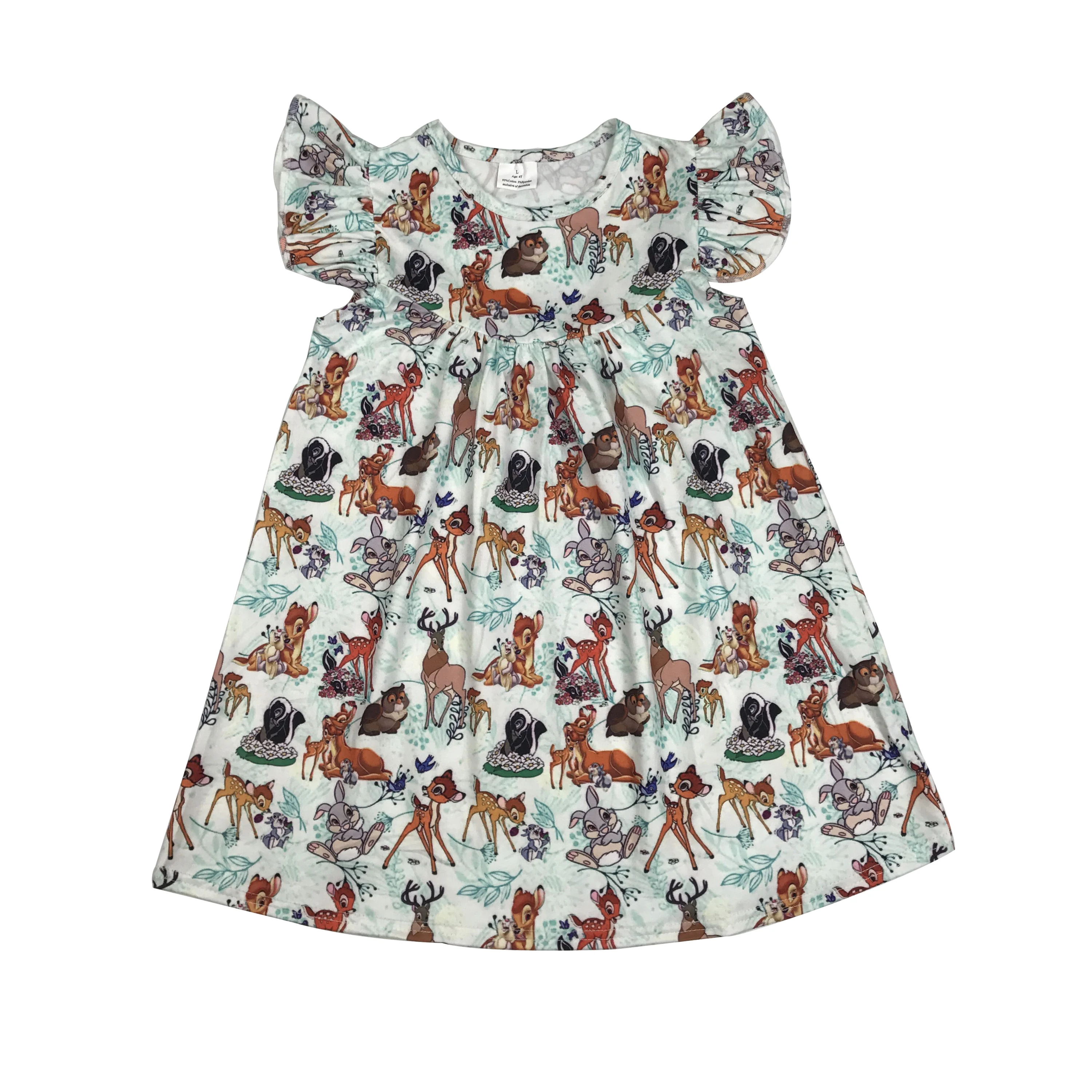 
Бутиковая детская одежда, оптовая продажа, платье для девочек без рукавов с принтом животных 