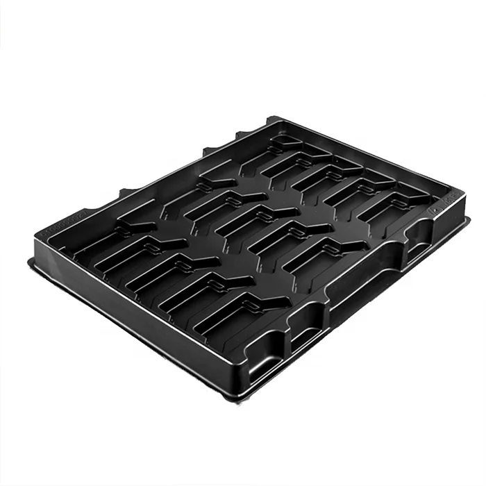 High quality plastic black esd pcb tray antistatic electronic components ODM OEM PVC/PET/ABS blister tray package
