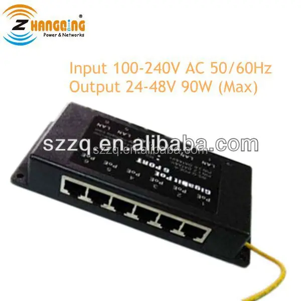 Multiport industrial passive gigabit 60W POE injector for IP camera