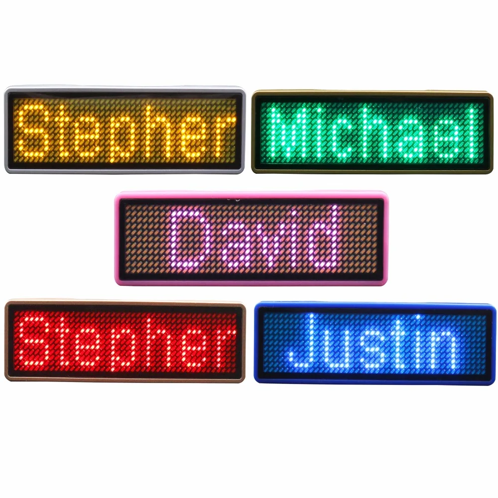 Flashing custom programmable Scrolling led name badge led badge