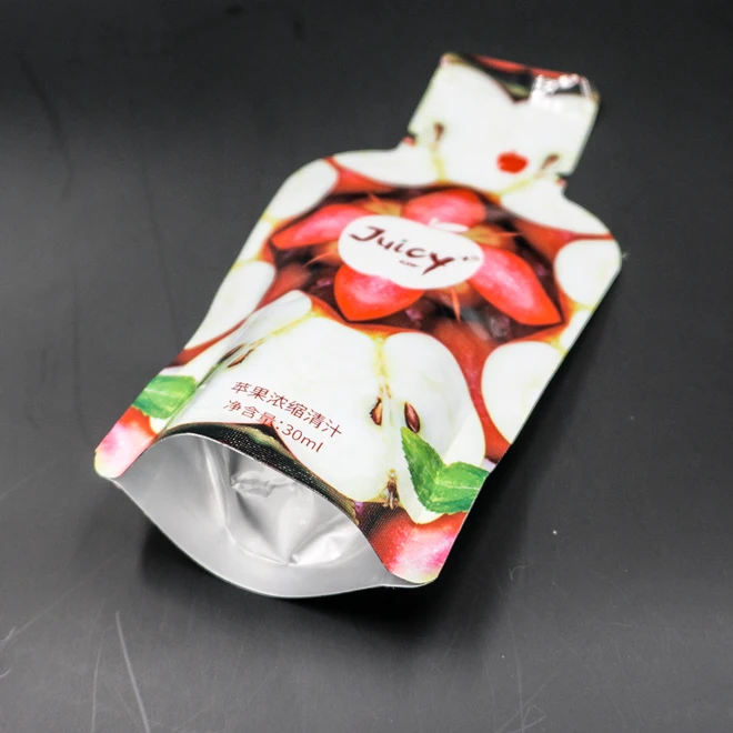 bottle shaped foil spout pouch for energy drink gel packaging