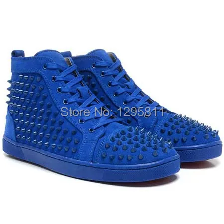 louis vuitton blue spiked shoes