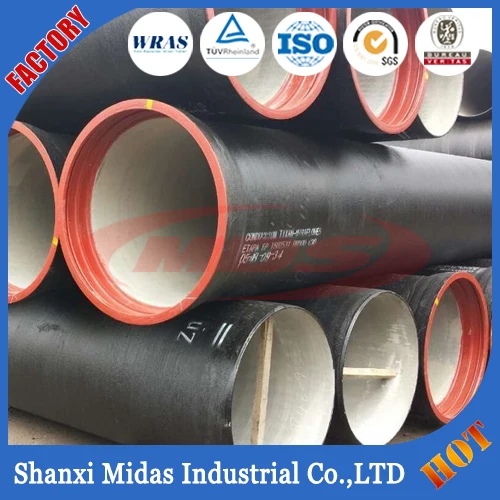 ISO2531 Цемент выстроились Высокопрочного Чугуна Трубы K9 для Питьевой воды