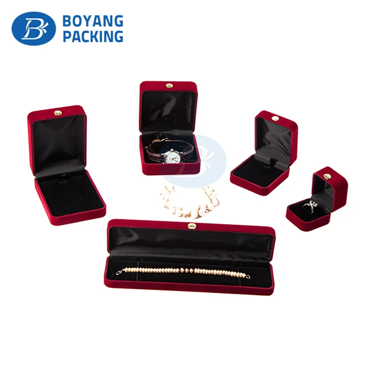 Wholesale Design More Styles Cute Felt Velvet necklace bracelet Jewelry Box with silk Lining