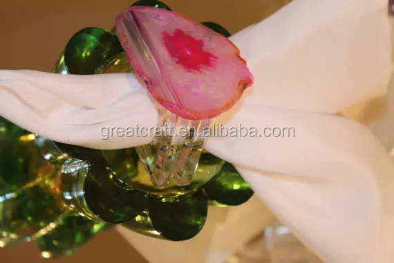 Nature Agate Colorful  Napkin Rings For Table Decorations,Wedding,Dinner