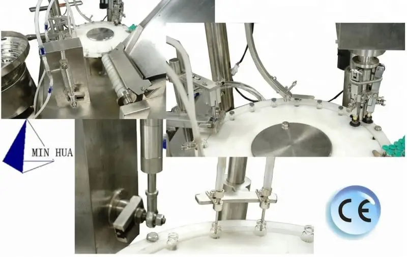 vial liquid filling and  sealing machine with two nozzle for 1-2ml