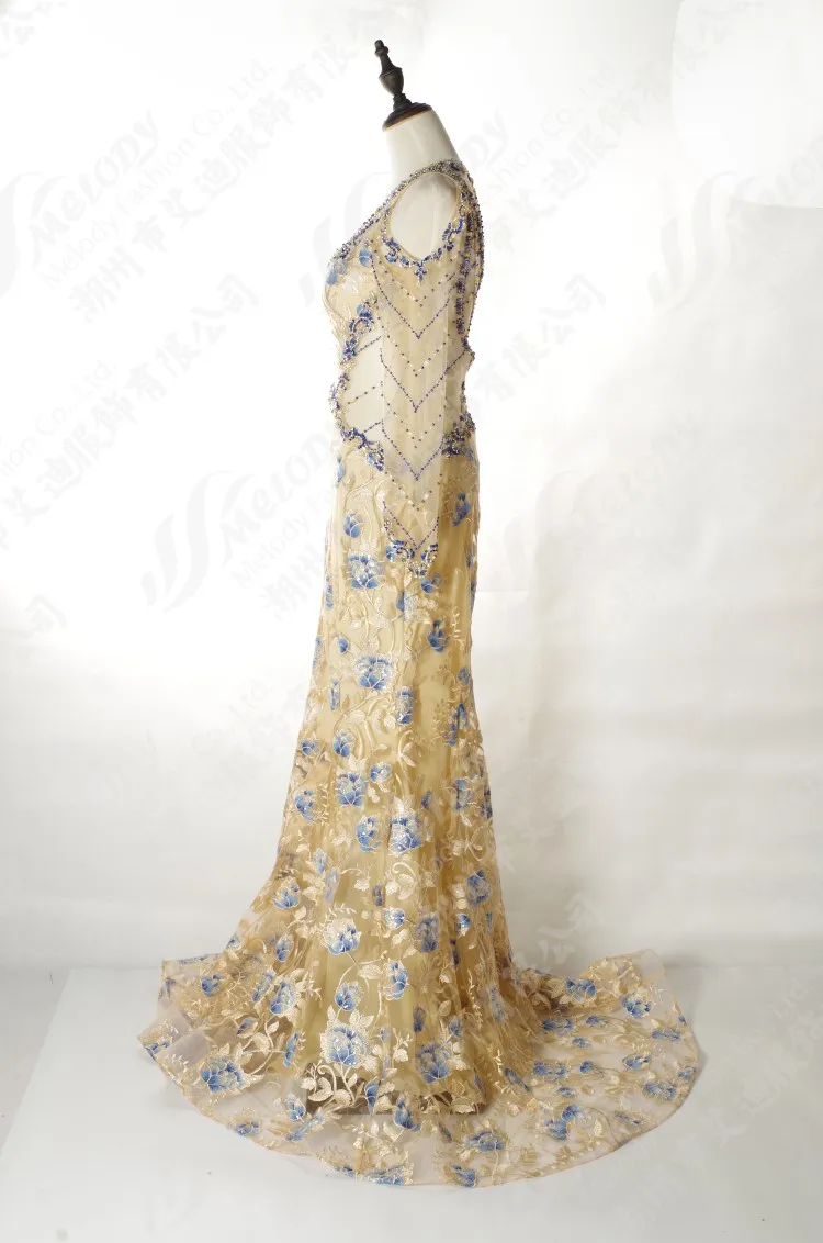 Stunning Formal Occasion Women Wear Elegant Lace Long Sleeve Arabic Evening Dress