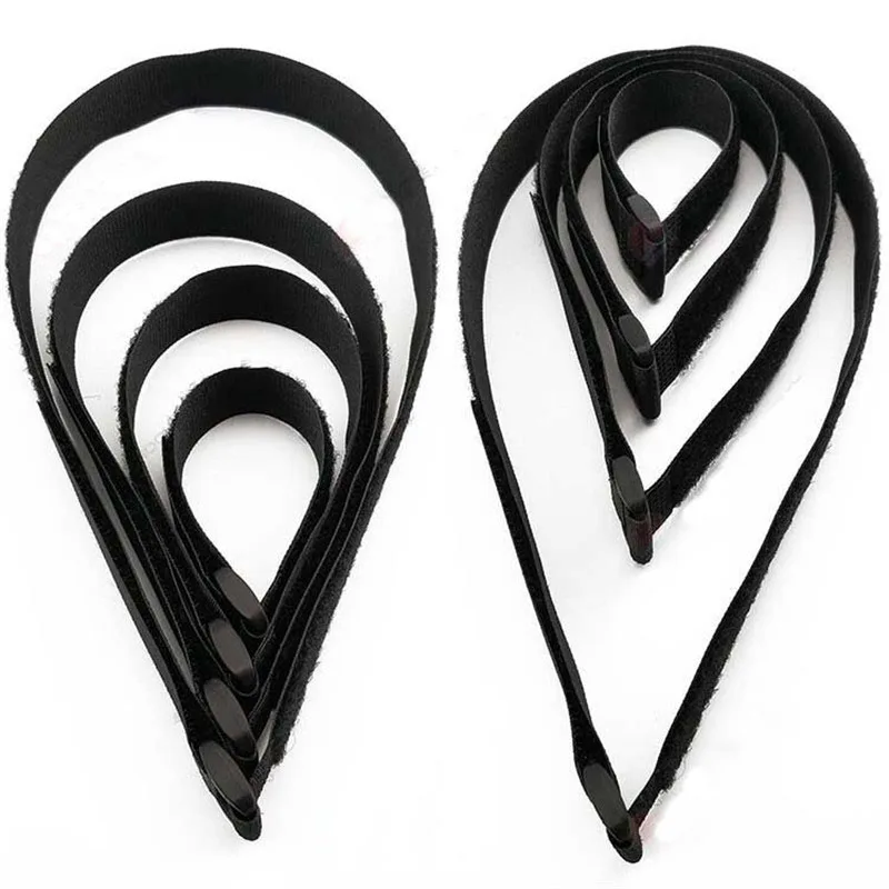 Black Nylon Rope Belt Cargo Luggage Holder Fastener Straps With Self-adhesive Sticker For Motorcycle Car Outdoor Camping Bags