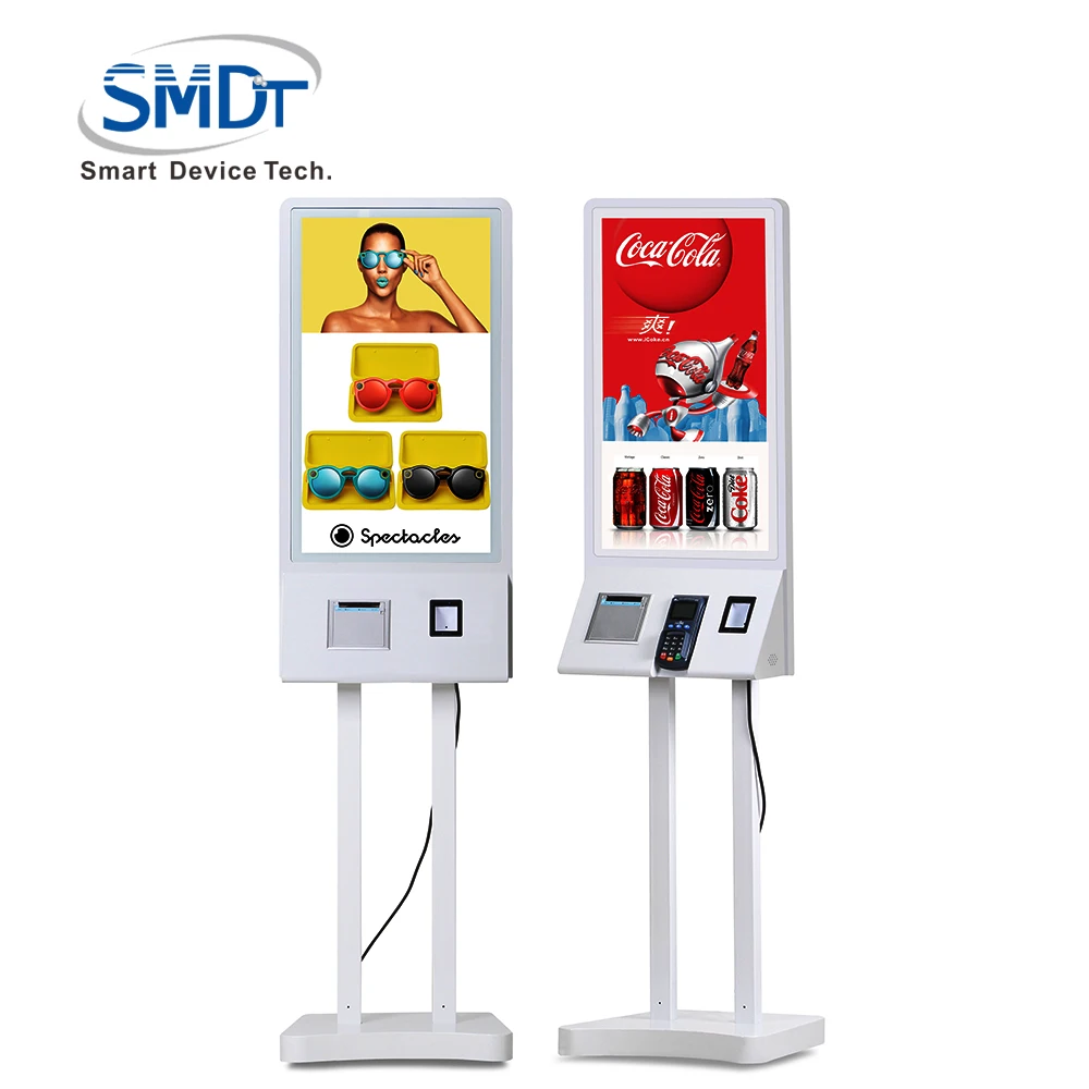 
SMDT 15.6 inch self service payment kiosk with coin cash acceptor for restaurant 