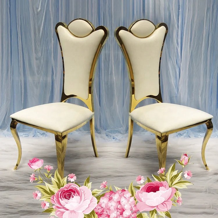 Wholesale electroplating heart-shaped high backrest chair