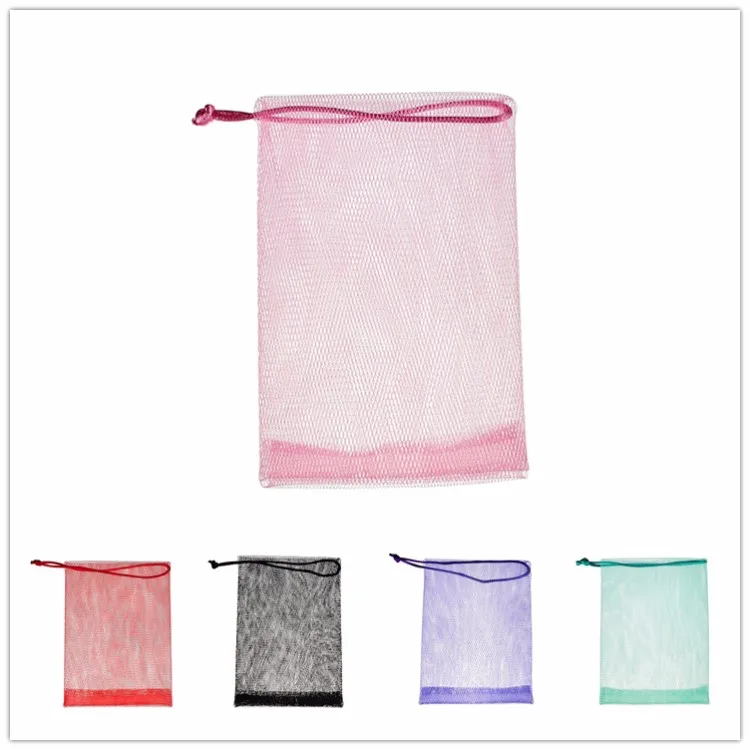 Foaming facial cleanser PE net for facial cleansing soap net bag A42