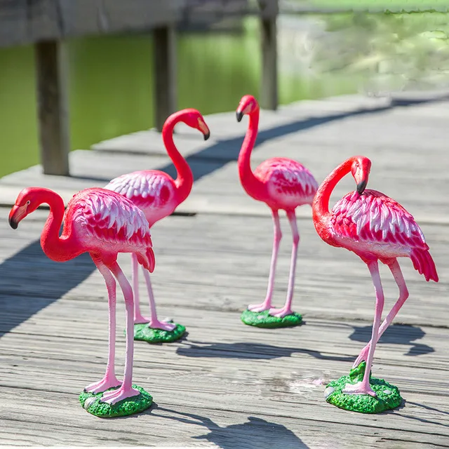Window display decorative life size flamingo statue resin fiberglass animal sculpture