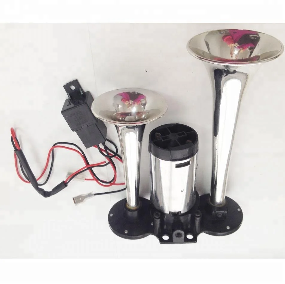 Dual air horn with compressor