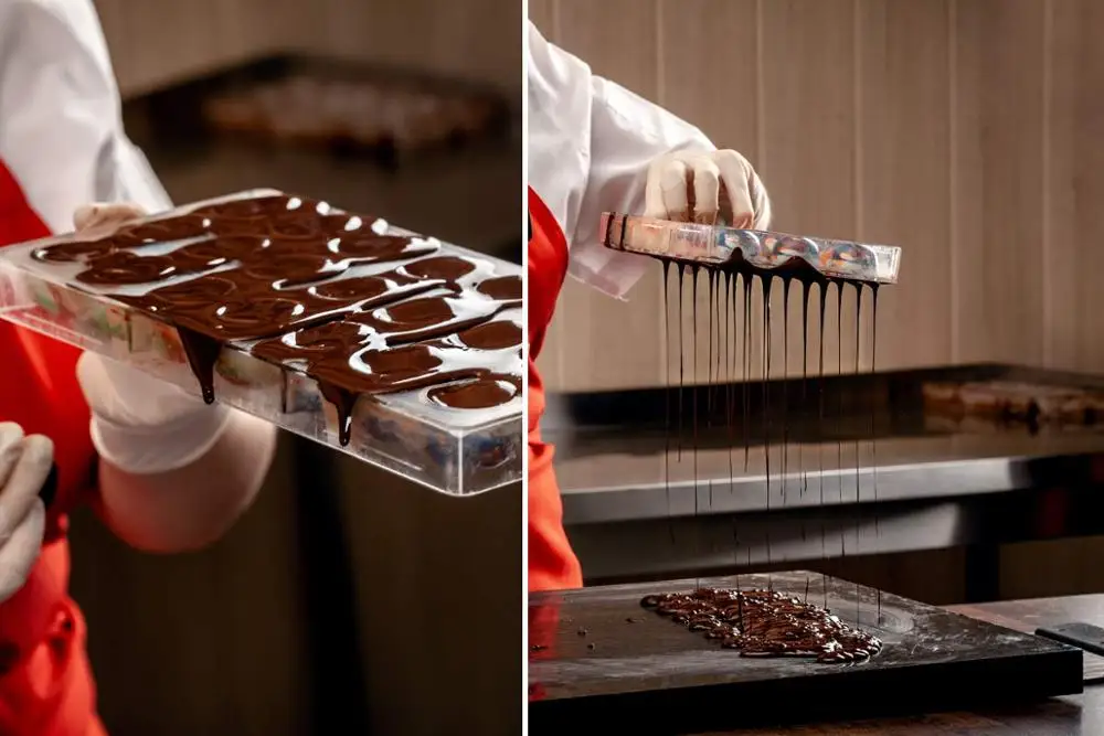 21-Piece Custom Diamond Clear Polycarbonate Chocolate Mold Food Standard Half Round 3d Chocolate Mold