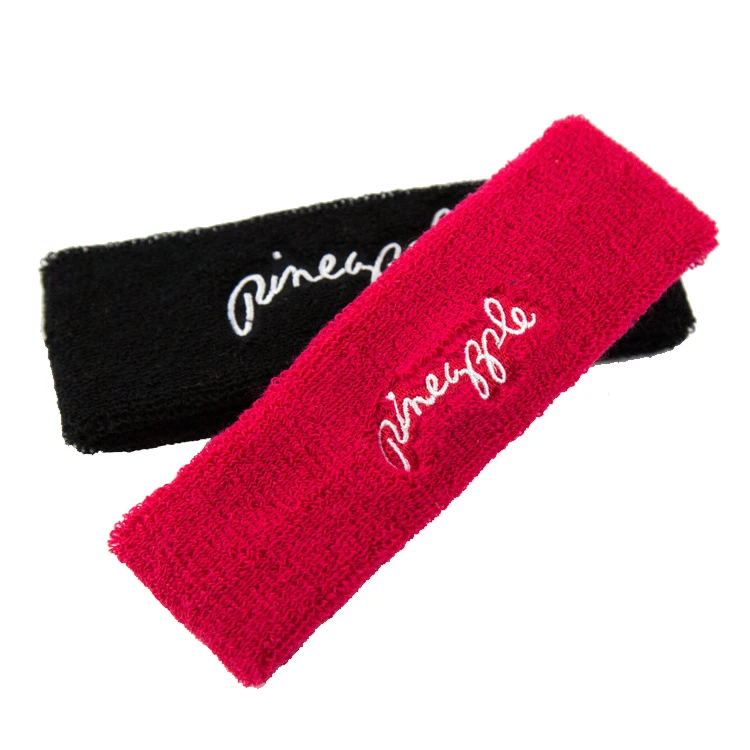 Wrist support terry custom cotton wristband elastic sweat head band embroidered sweatbands for gym sports yoga