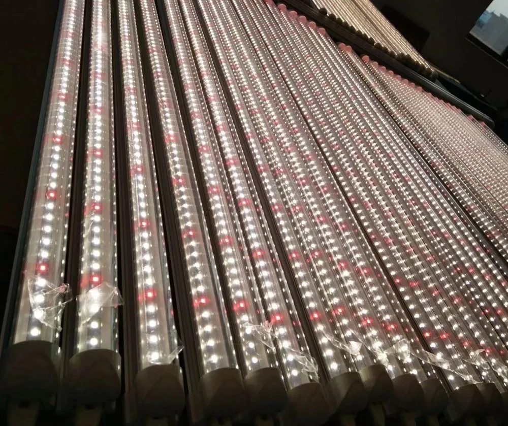 T8 integrated led plant grow light tube full spectrum 1200mm two row 36w